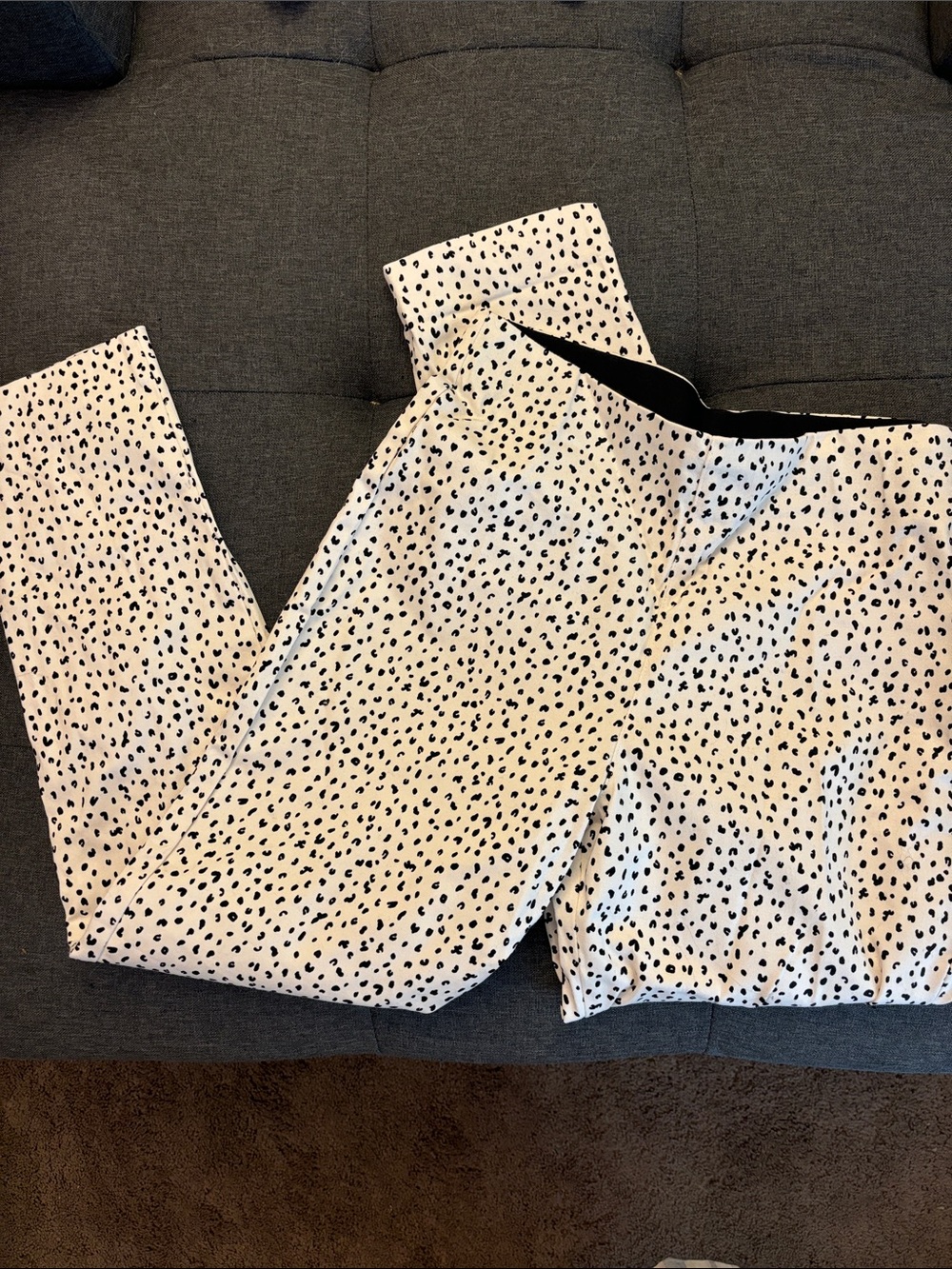 Old Navy White Pants with Black Dot Print
